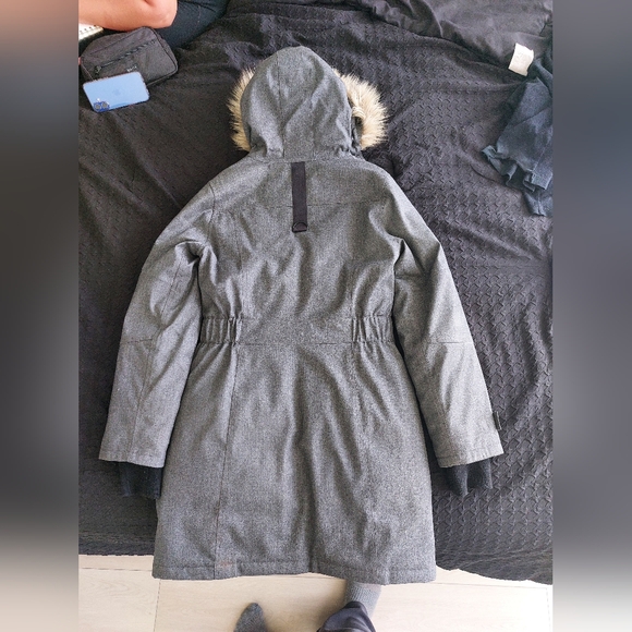 TNA Gray Puffer Jacket with Fur-Trimmed Hood - Picture 2 of 5